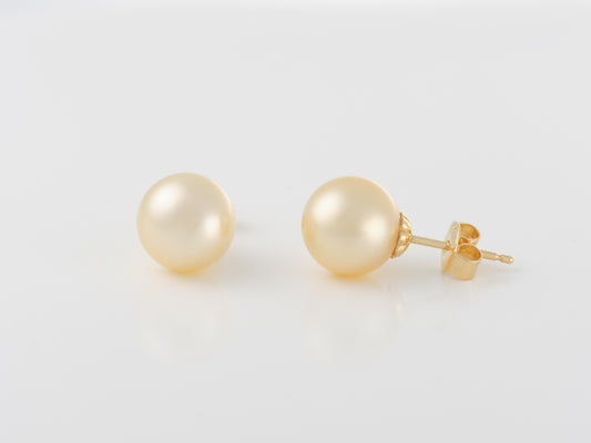 South Sea Champagne Pearl Earrings 9mm